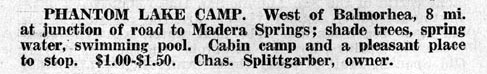 Clipping from the Old Spanish Trail Travel Log - 1929